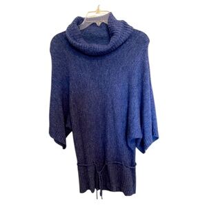 Love Rocks Blue Cowl Neck Pullover Bell Sleeve